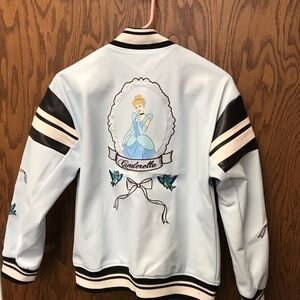 Forever 21 Disney Princess Cinderella Blue Faux Leather Jacket girls 13/14